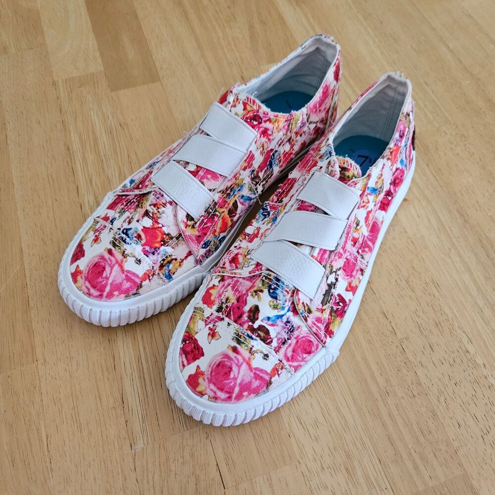 Blowfish Floral Pink White Slip-On Sneakers